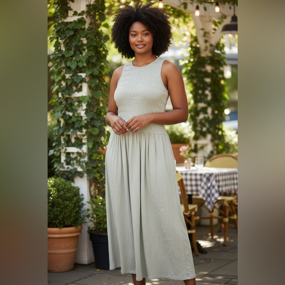 Universal Thread Sleeveless Smocked Maxi Dress - Sage Green - Picture 1 of 8